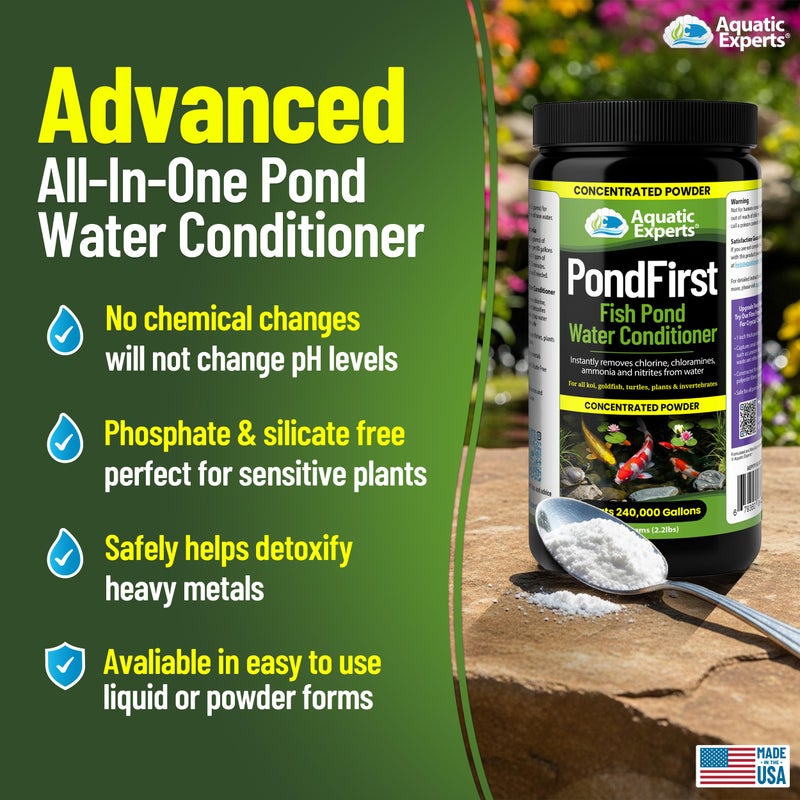 Aquatic Experts PondFirst Pond Water Conditioner - Concentrated Instant Dechlorinator for Fish Ponds, Makes Water Safe for Koi and Goldfish, Made in The USA, Aquatic Experts (Powder - 1 Kilogram) - Image 4